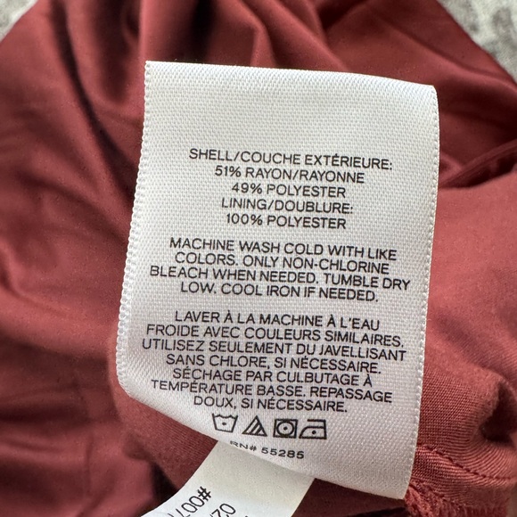 GUC Express Rust Silk Satin Midi Skirt Zip back - Picture 11 of 14